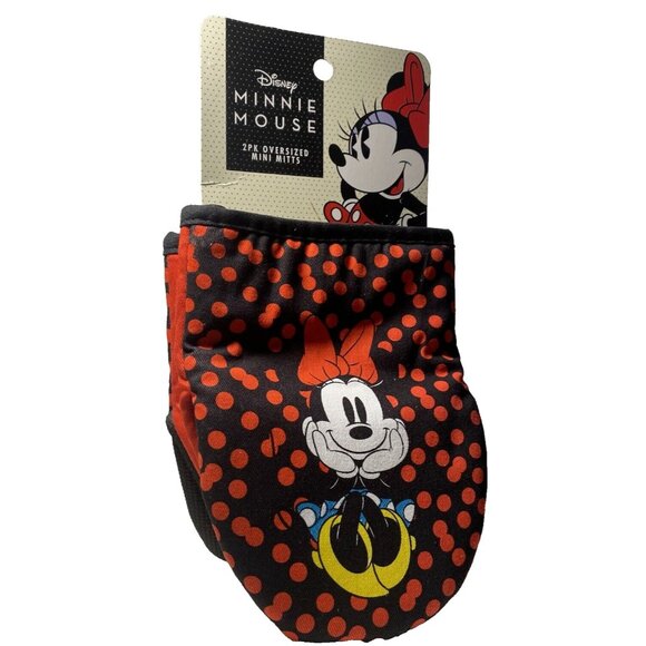 Disney Mickey Mouse Oven Mitts 2pk Oversized Mini Mitts Disney Kitchen Decor New - Picture 1 of 4